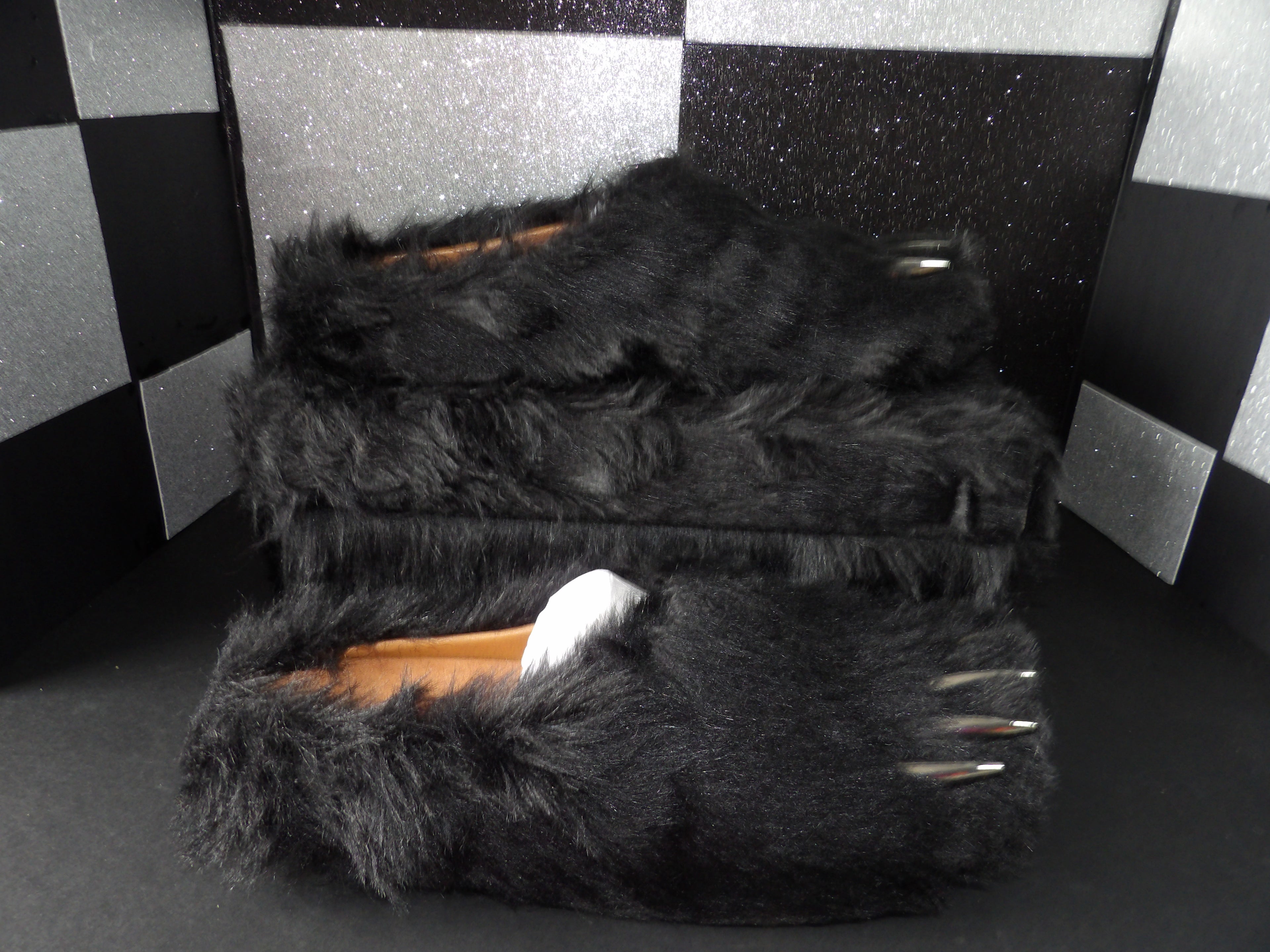 Bravest Studios Black Bear Claw Mules - Black (Size US Men's 15)