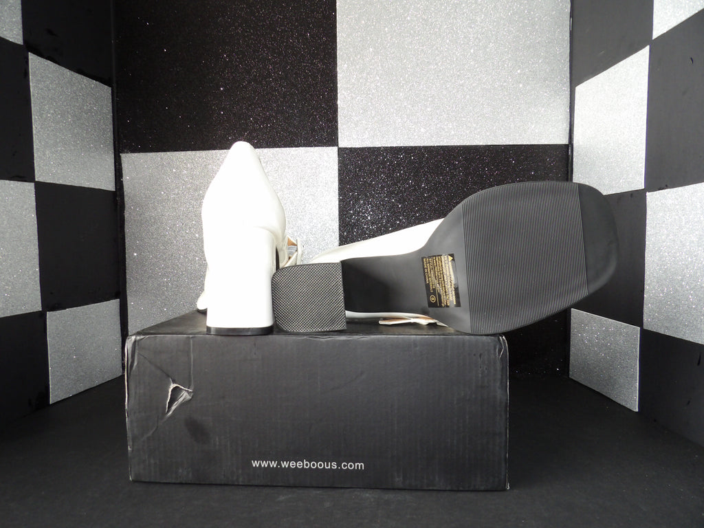 Untilady PRINCESS-10 Mary Jane Block Heel Pumps - White (Size US Women's 8)