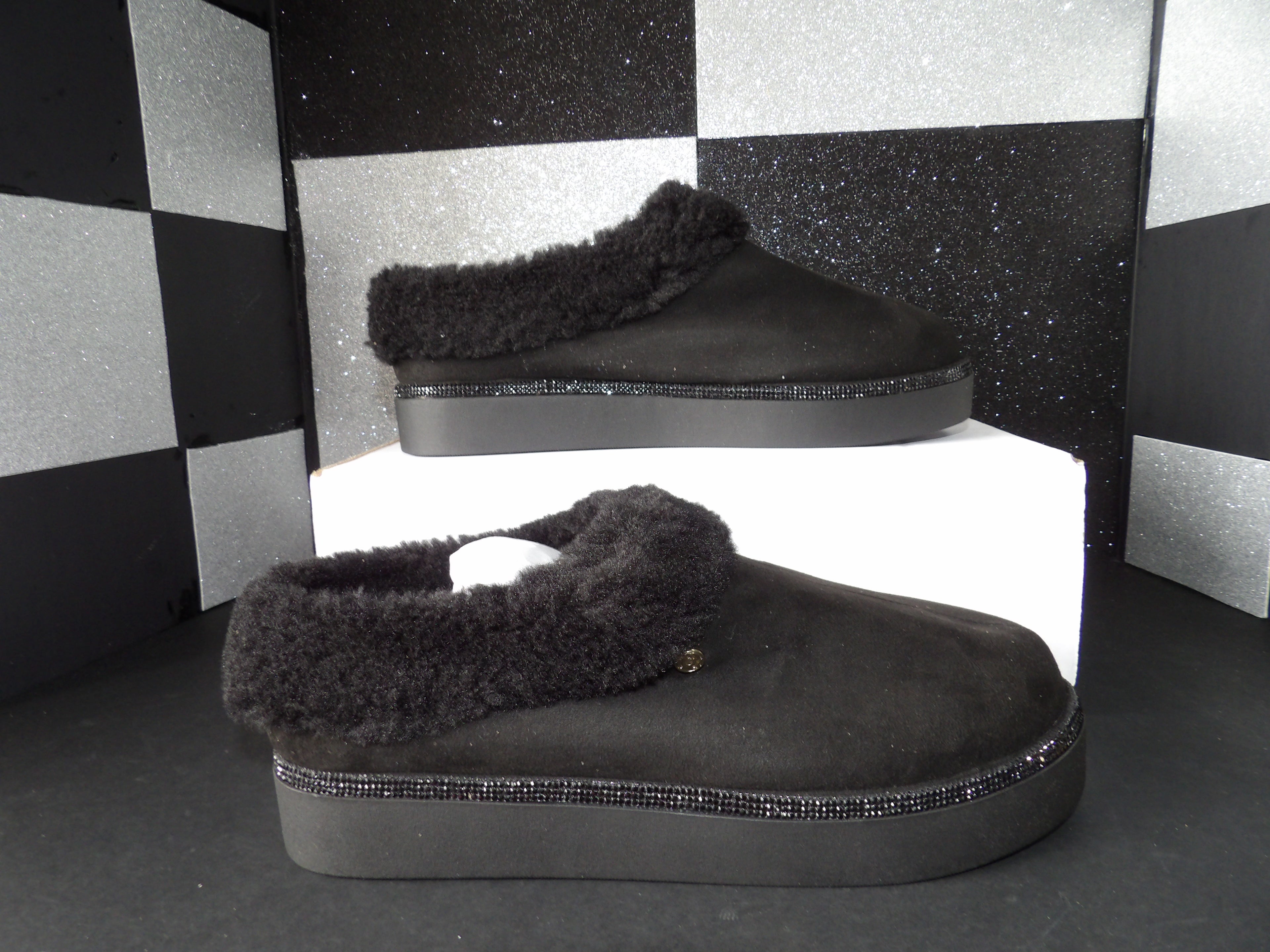 Joy TO_WHS_92 Platform Clog Slippers - Black (Size US Women's 10W)