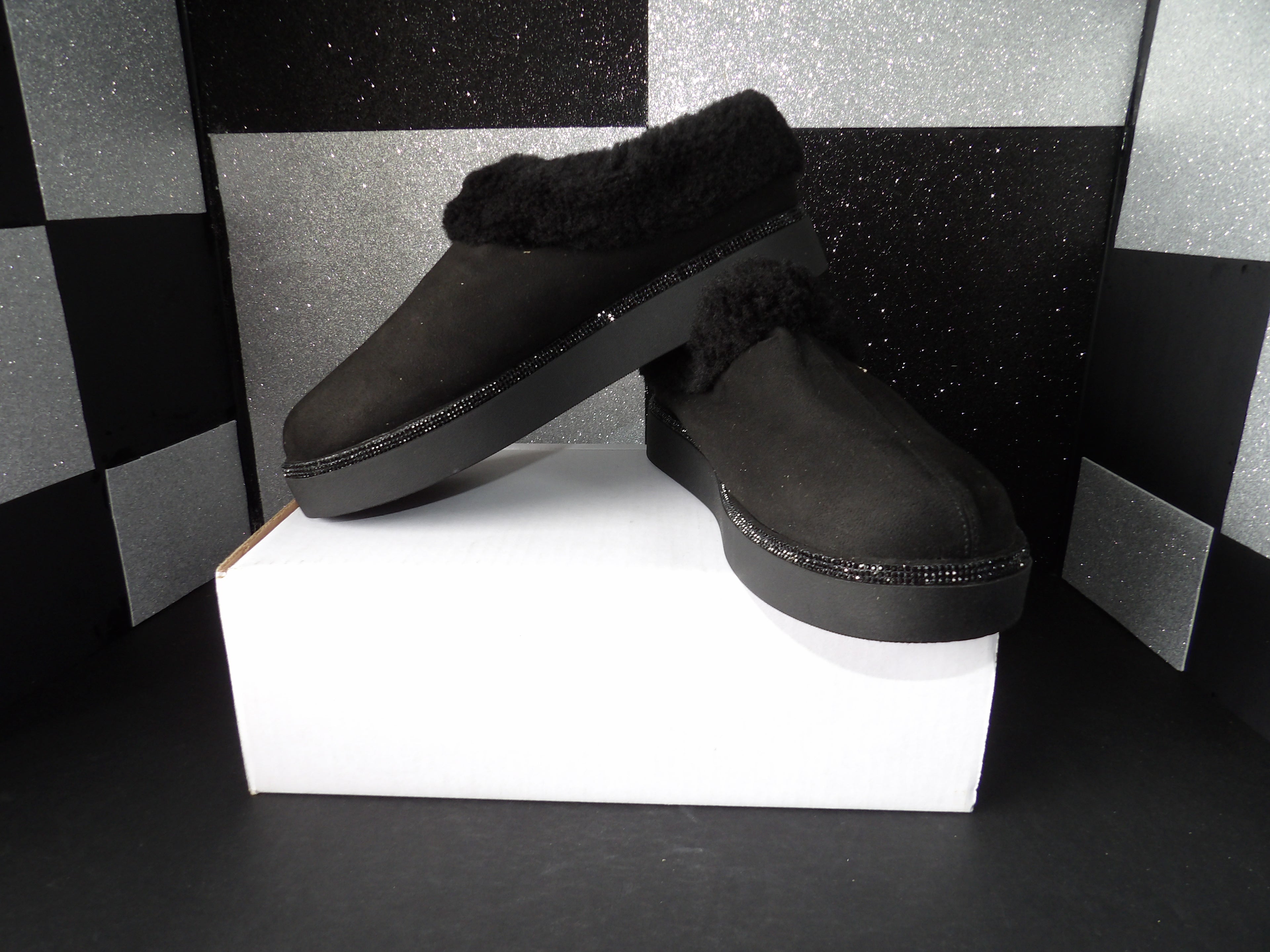 Joy TO_WHS_92 Platform Clog Slippers - Black (Size US Women's 10W)