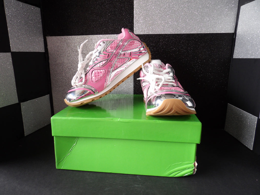 Bottega Veneta Orbit Sneakers – Pink/Silver (Size US Women's 6)