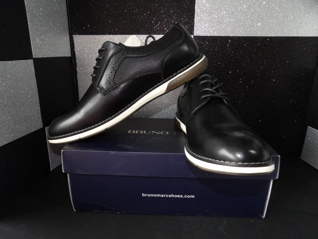 Bruno Marc Men's Plain Toe Casual Oxford Dress Sneakers - Black (Size US Men's 11)