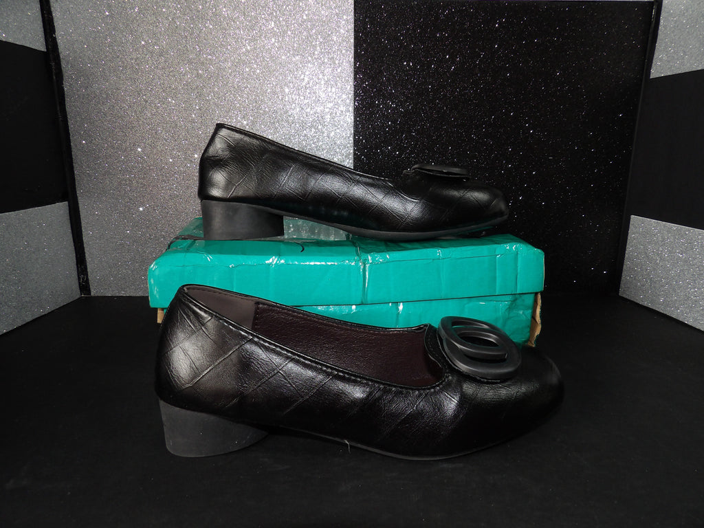 Women's Comfort Low Heel Pumps – Black (Size US Women's 6.5)