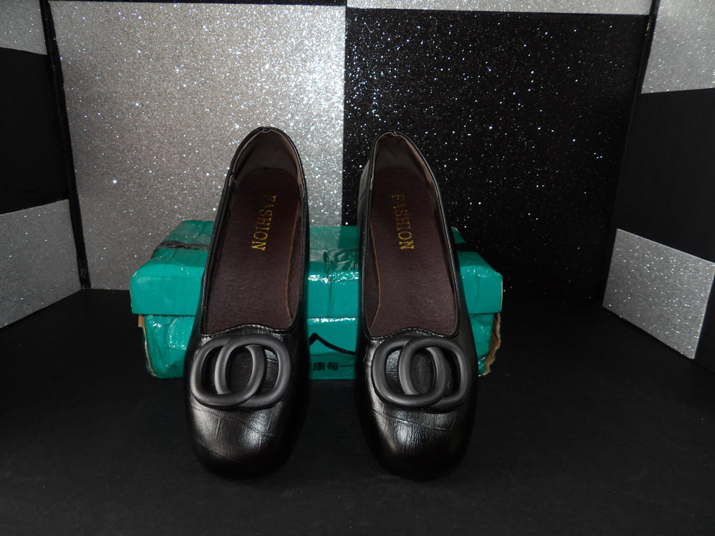 Women's Comfort Low Heel Pumps – Black (Size US Women's 6.5)