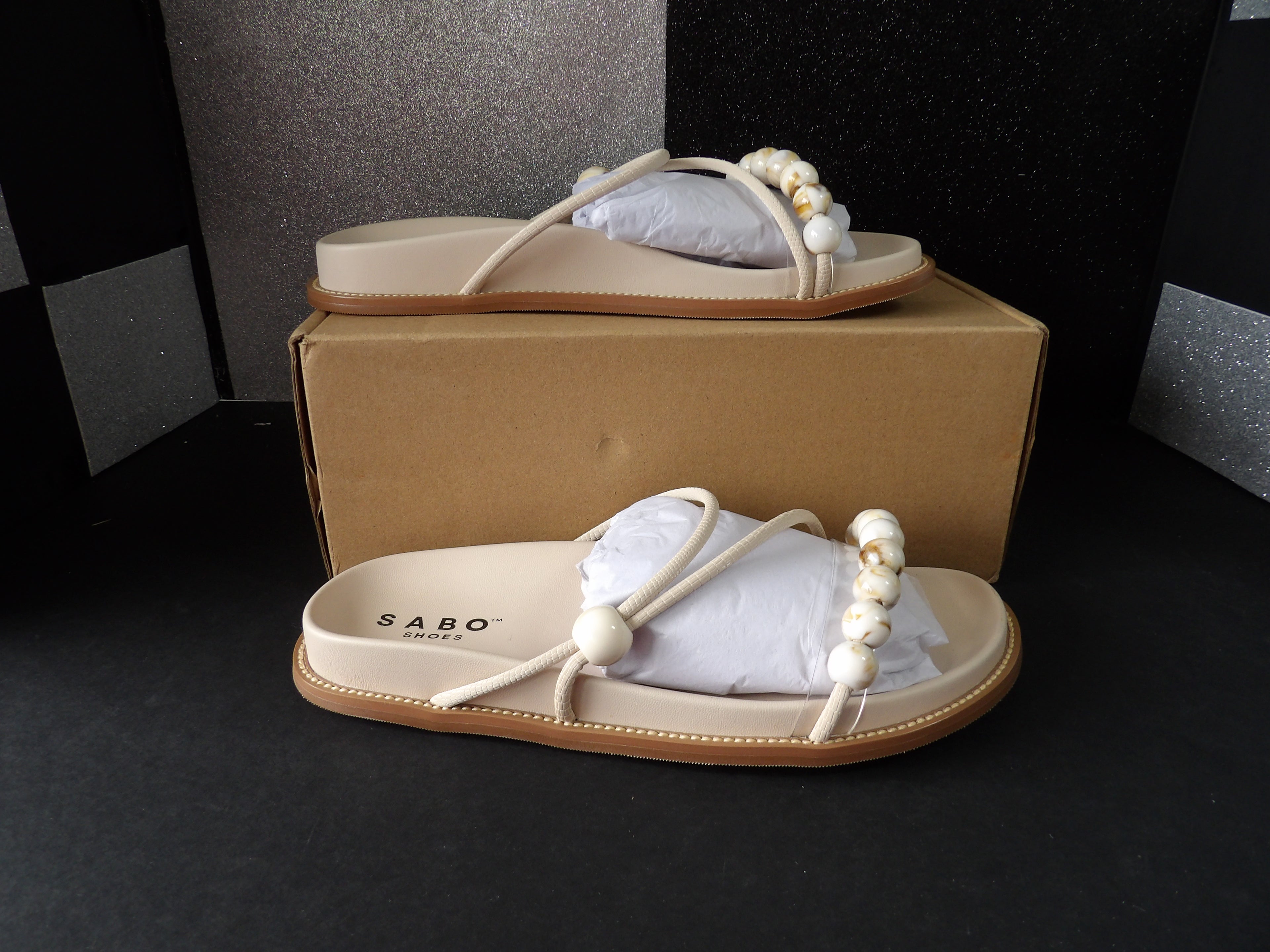 Sabo Indigo Sandals- Beige (US 9W)