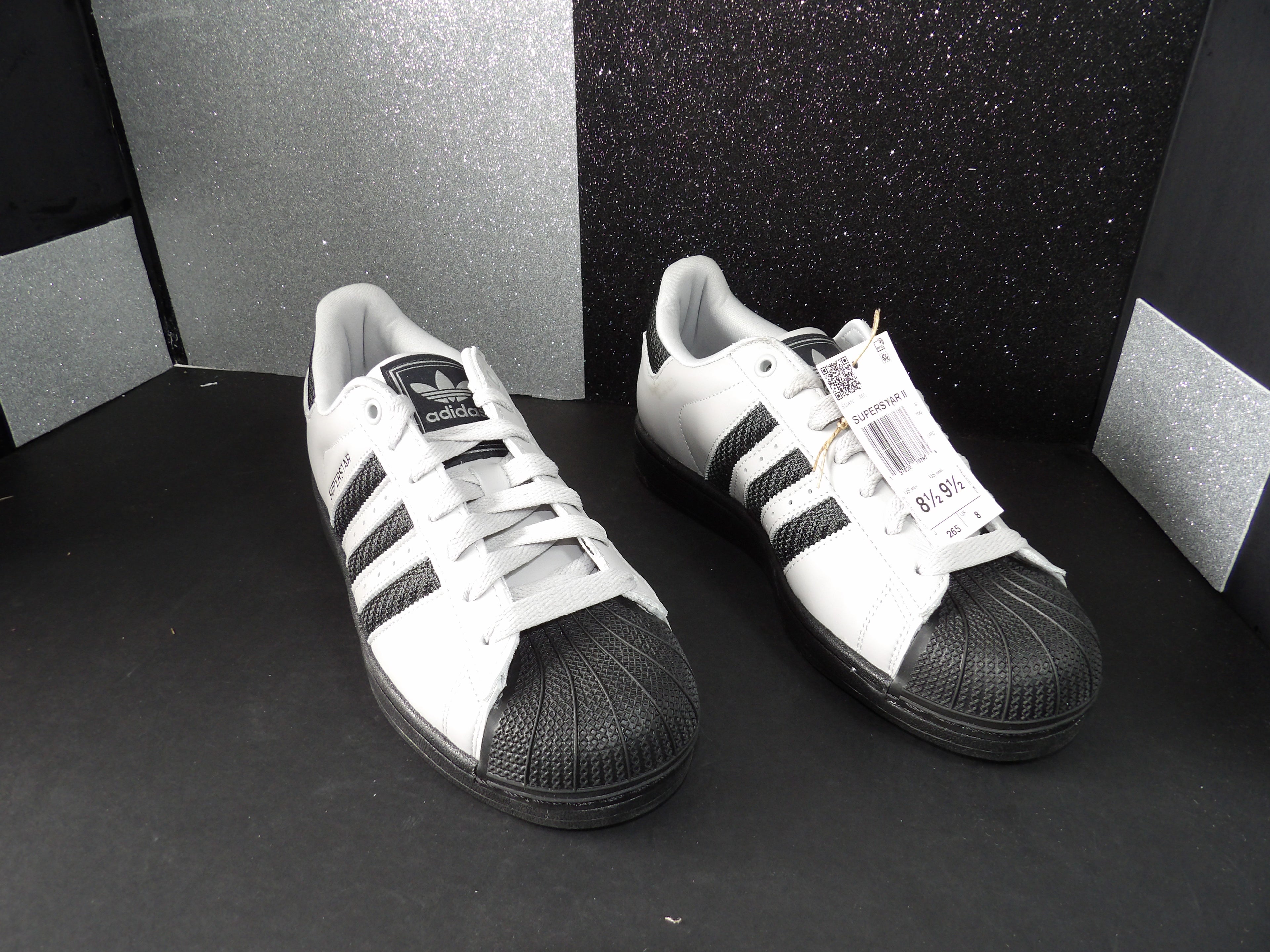 Adidas Superstar II- White, Black (Size US Men's 8.5, Women's 9.5)