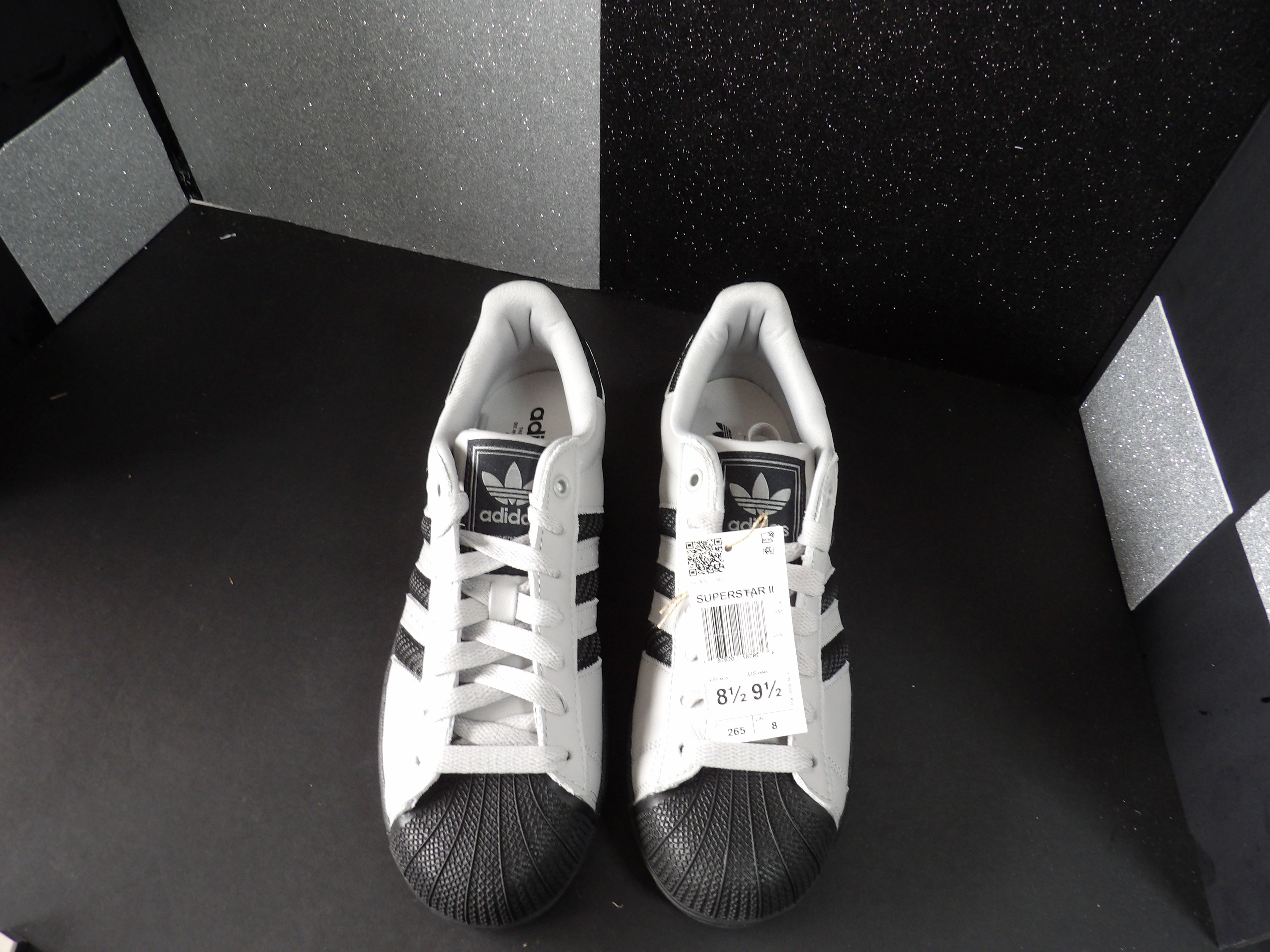 Adidas Superstar II- White, Black (Size US Men's 8.5, Women's 9.5)