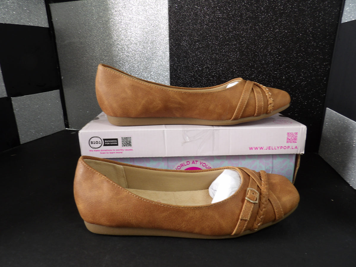 Jellypop Distressed Flats - Tan (Size US Women's 7.5)