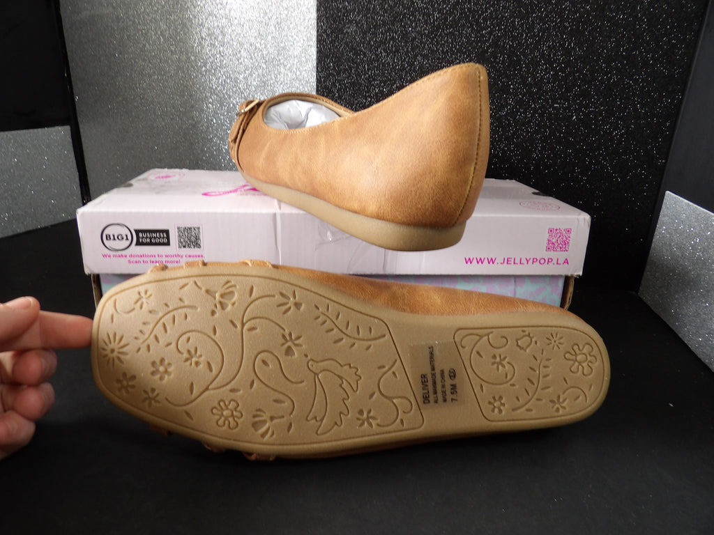Jellypop Distressed Flats - Tan (Size US Women's 7.5)