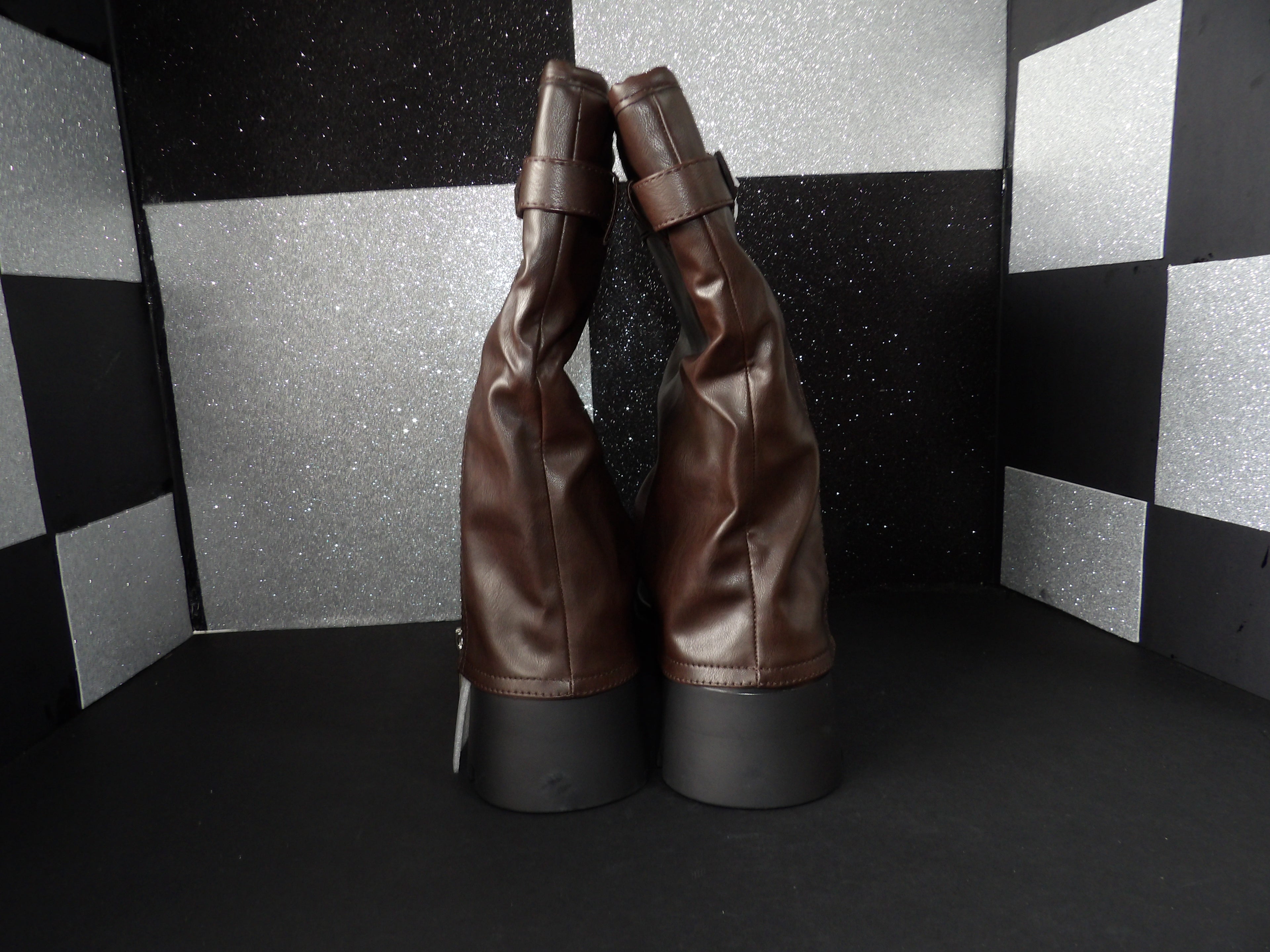 Mid-Calf Lug Sole Dress Boots - Brown (Size US Women's 7)