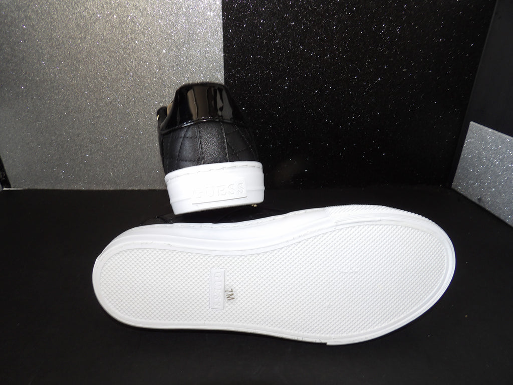 GUESS Loven Quilted Sneakers - Black/White (Size US Women's 7)