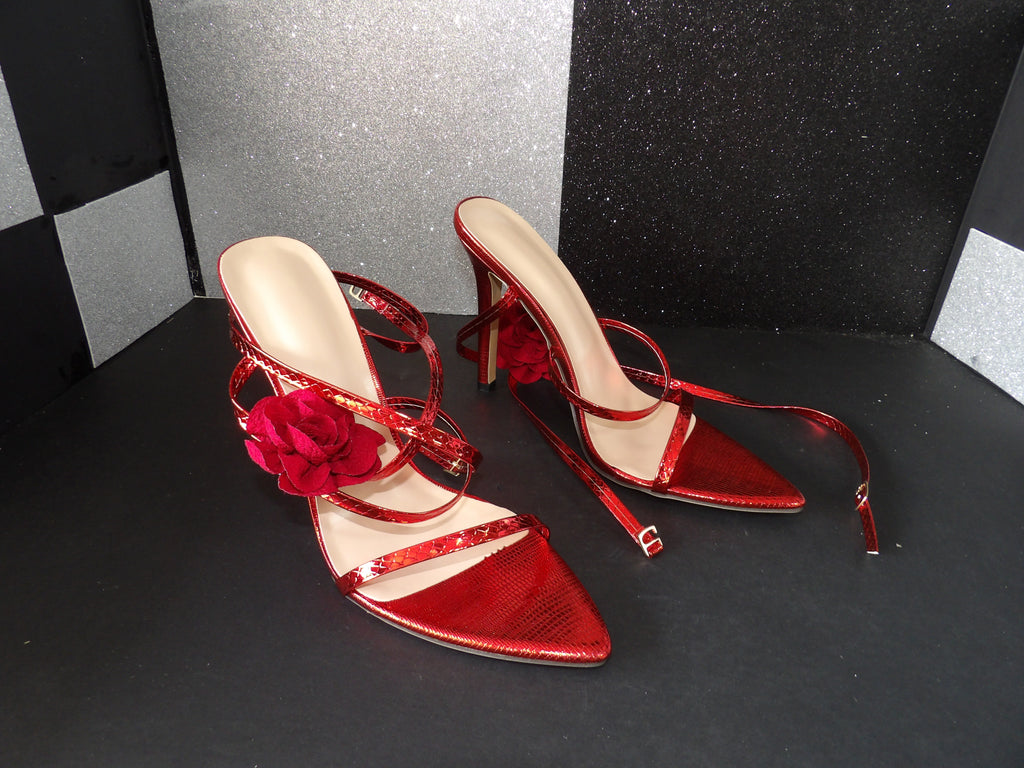 Pointed-Toe High Heels - Red (Size US Women's 11)