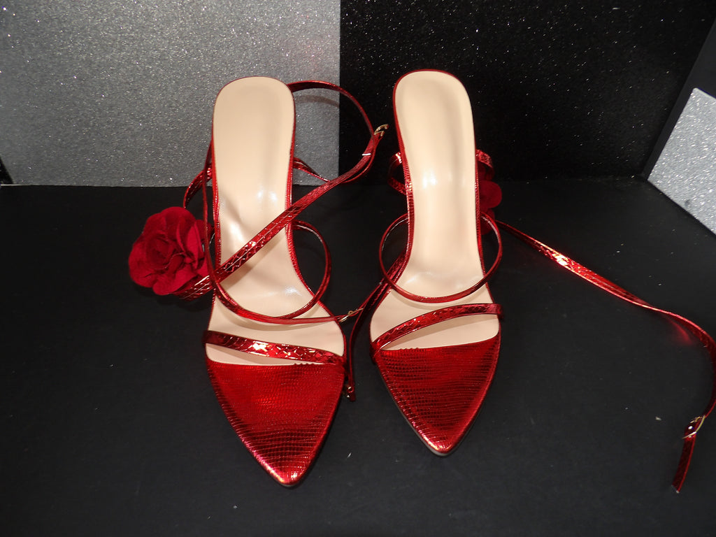 Pointed-Toe High Heels - Red (Size US Women's 11)