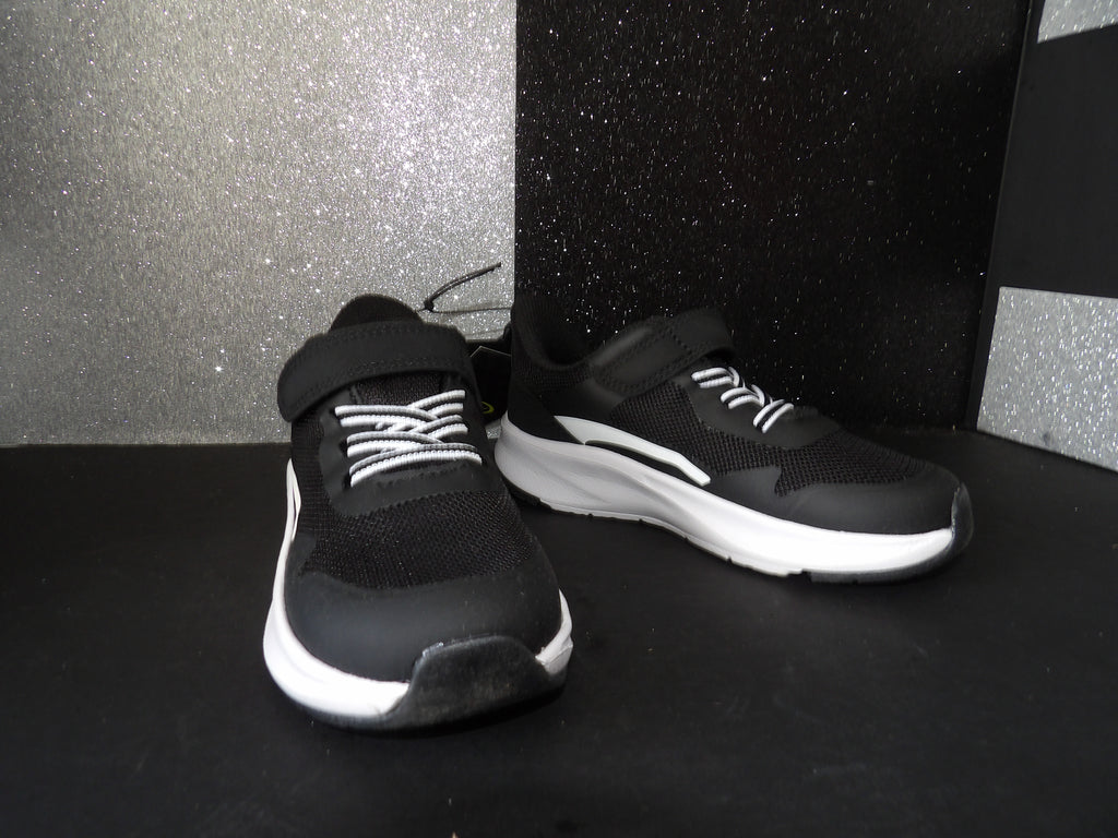 Athletic Works Toddler Girls Athletic Sneakers - Black/White (Size US Toddler 12)