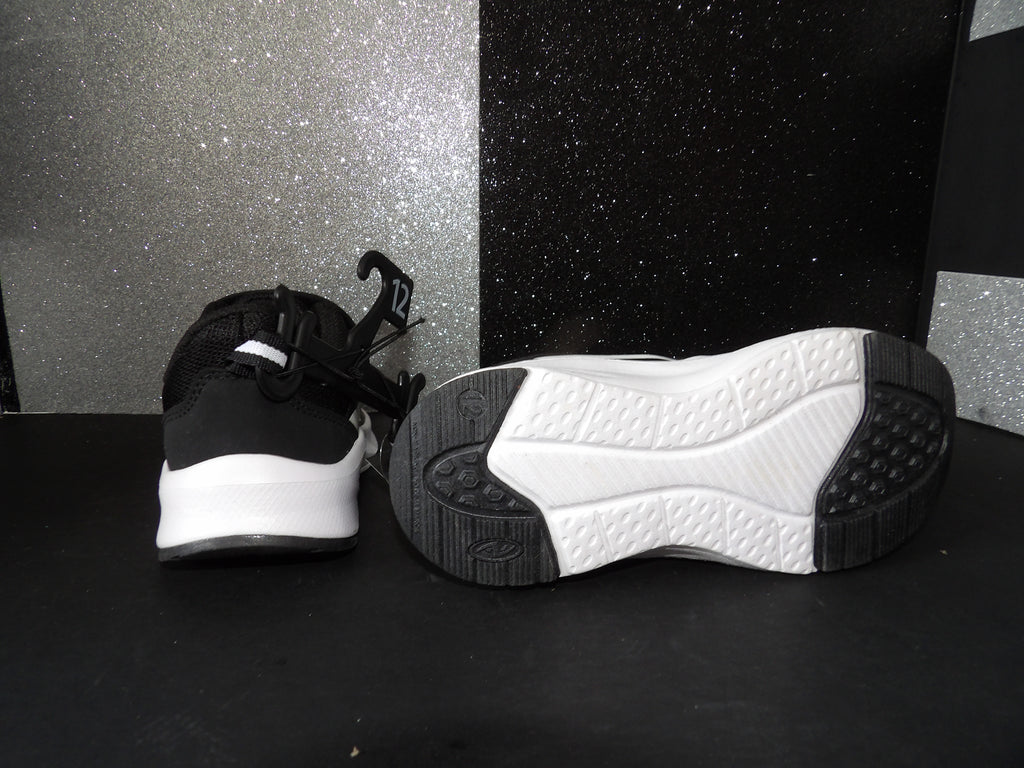 Athletic Works Toddler Girls Athletic Sneakers - Black/White (Size US Toddler 12)