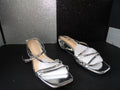 Strappy Block Heel Sandals - Metallic Silver (Size US Women's 10)