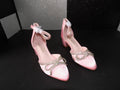 Laura Mosa Girls Dress Heels - Pink Rhinestone Bow (Size US Girls 12)