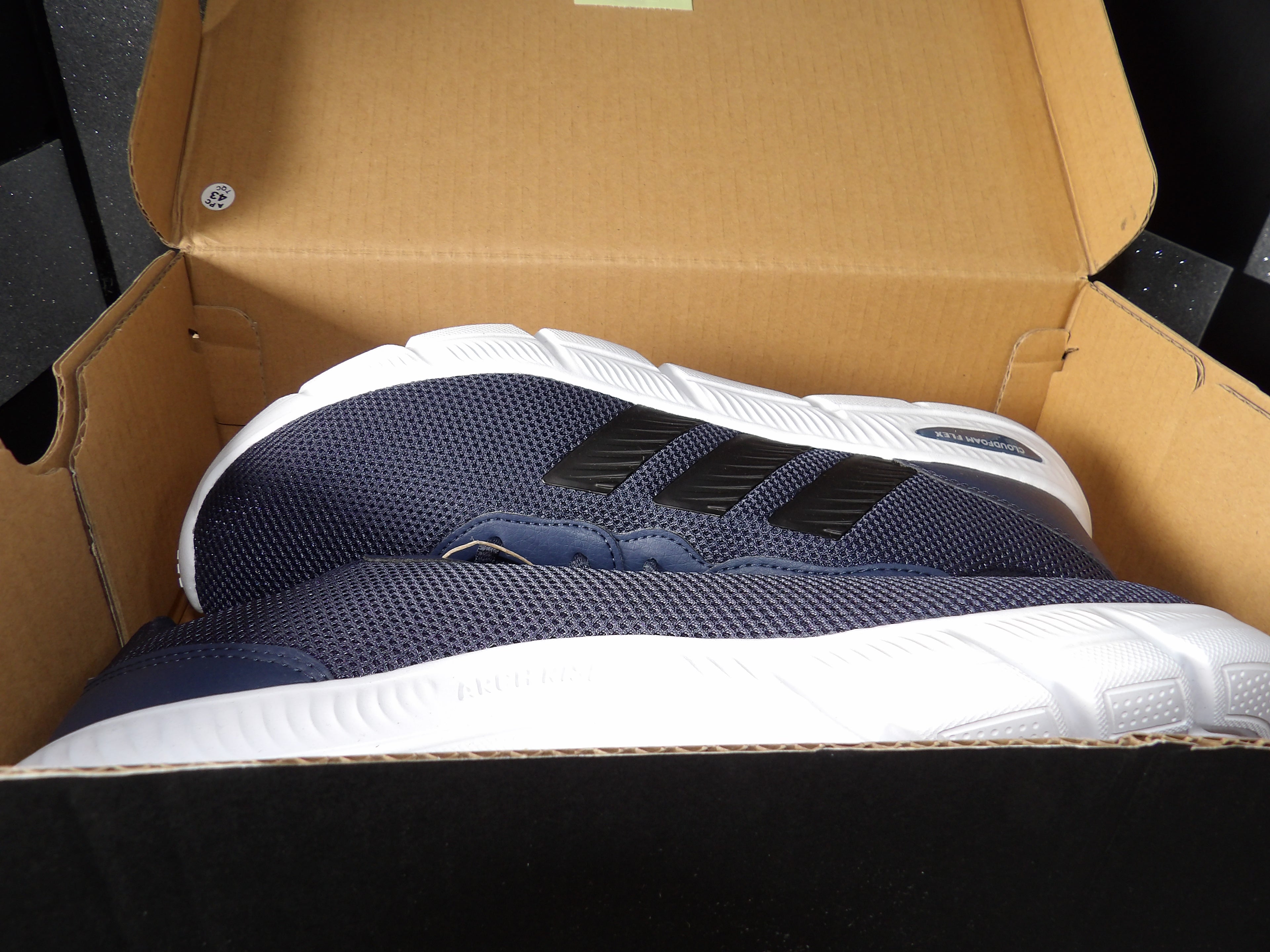 Adidas Cloudfoam Flex Running Shoes - Navy/White (Size US Men's 10)