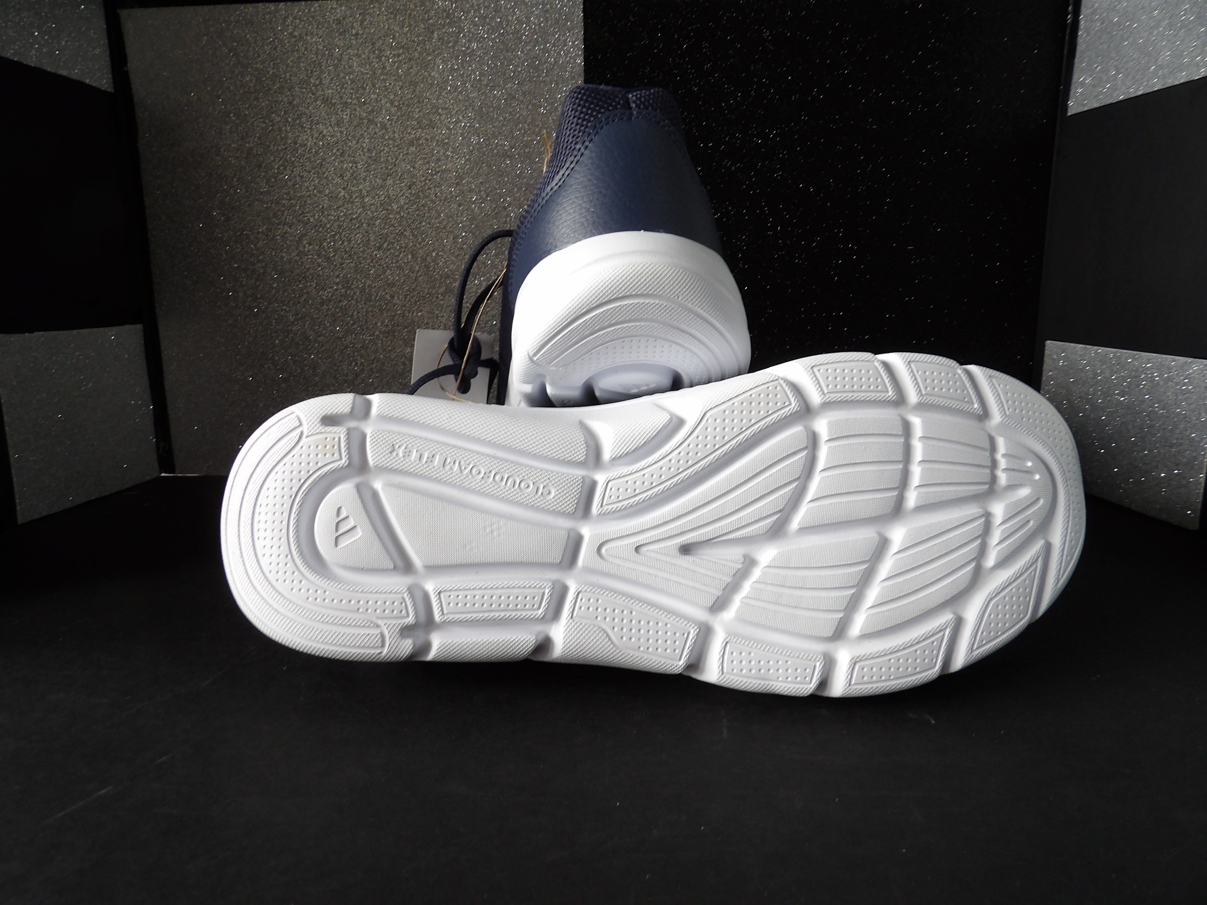 Adidas Cloudfoam Flex Running Shoes - Navy/White (Size US Men's 10)