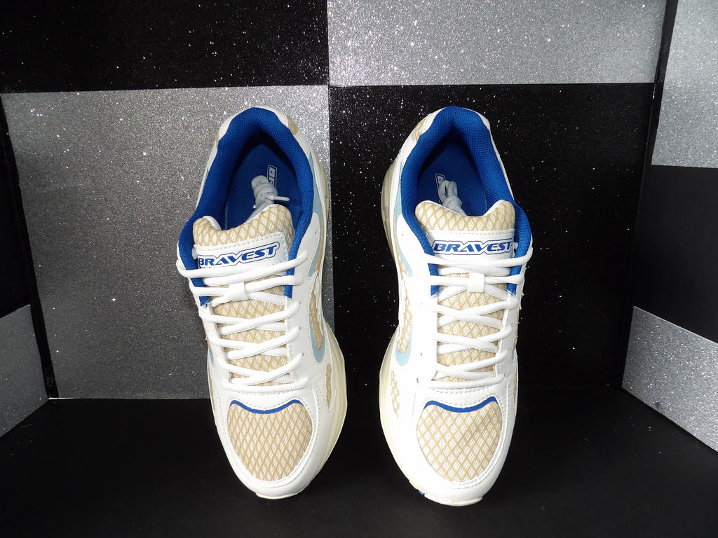 Bravest Studios Kross Kountry Runner - White/Blue (Size Men's US 11, Women's US 12.5, EU 44)