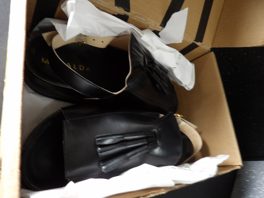 Mafalda Rita Tassel Leather Sandals - Black (Size US Women's 11, EU 42)