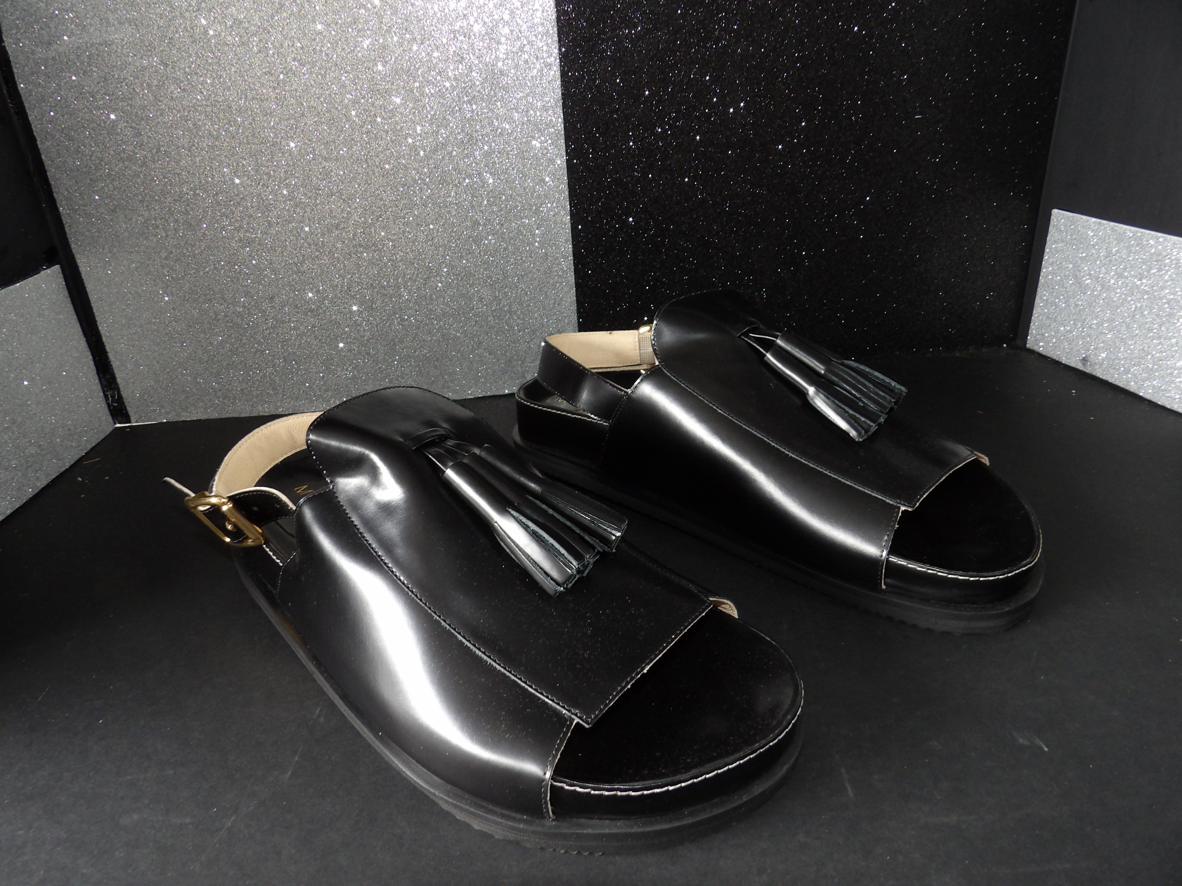 Mafalda Rita Tassel Leather Sandals - Black (Size US Women's 11, EU 42)