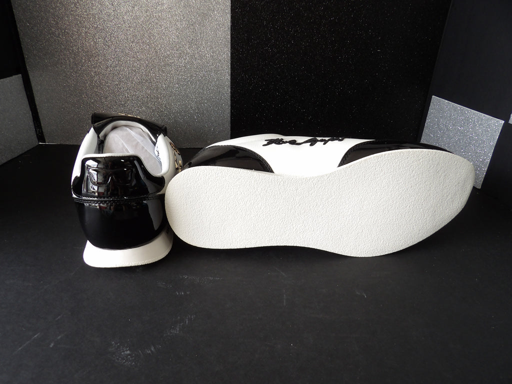 Karl Lagerfeld Minbia Pins Lace-Up Sneakers - Black/White (Size US Women's 10)