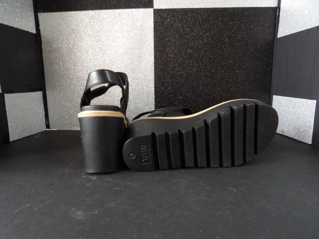 MIA Elamul Platform Sandals - Black (Size US Women's 8)