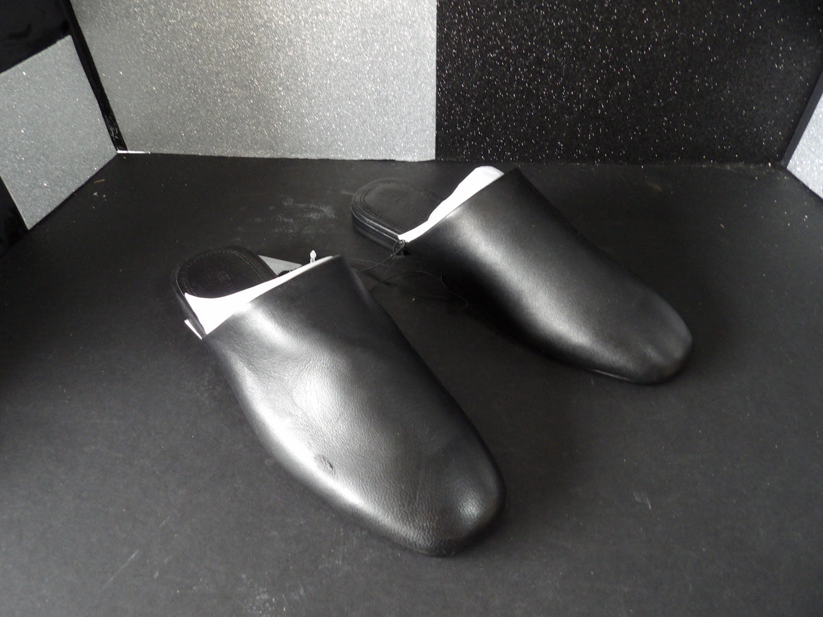 H&M Premium Selection Leather Mule Flats - Black (Size US Women's 7)