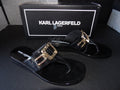 Karl Lagerfeld Vardice Flat Thong Sandals - Black (Size US Women's 7)