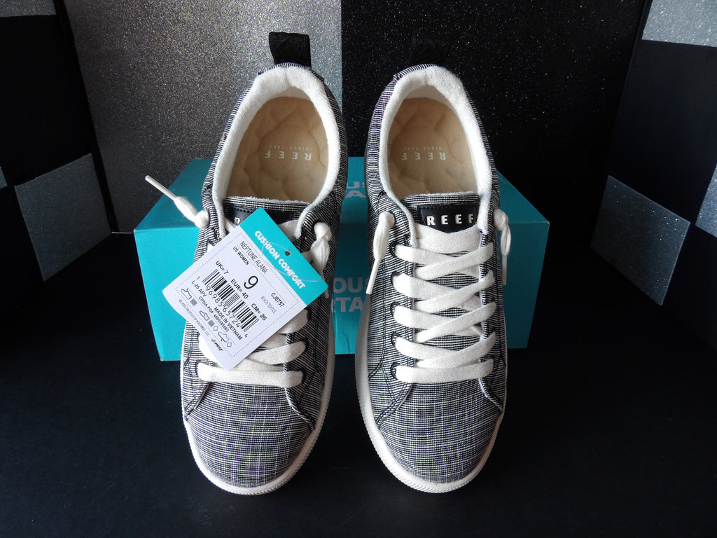 REEF Neptune Alana Sneakers - Black/White Plaid (Size US Women's 9)