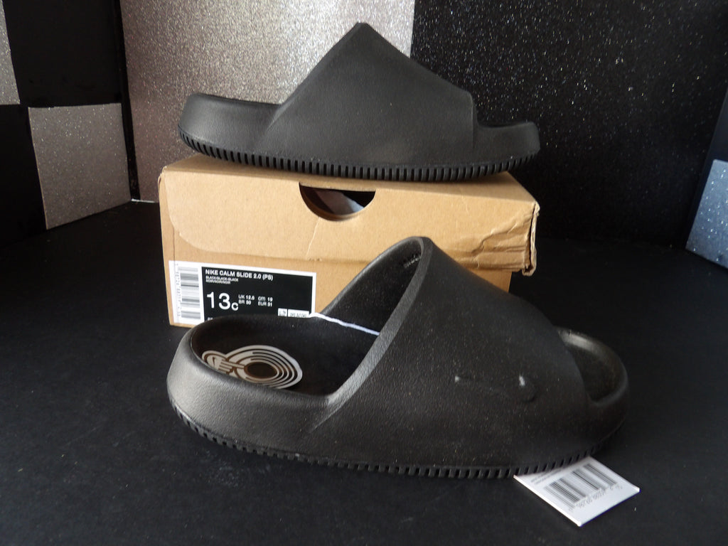 Nike Calm Slide 2.0 (PS) Slides - Black (Size US Kids 13C)