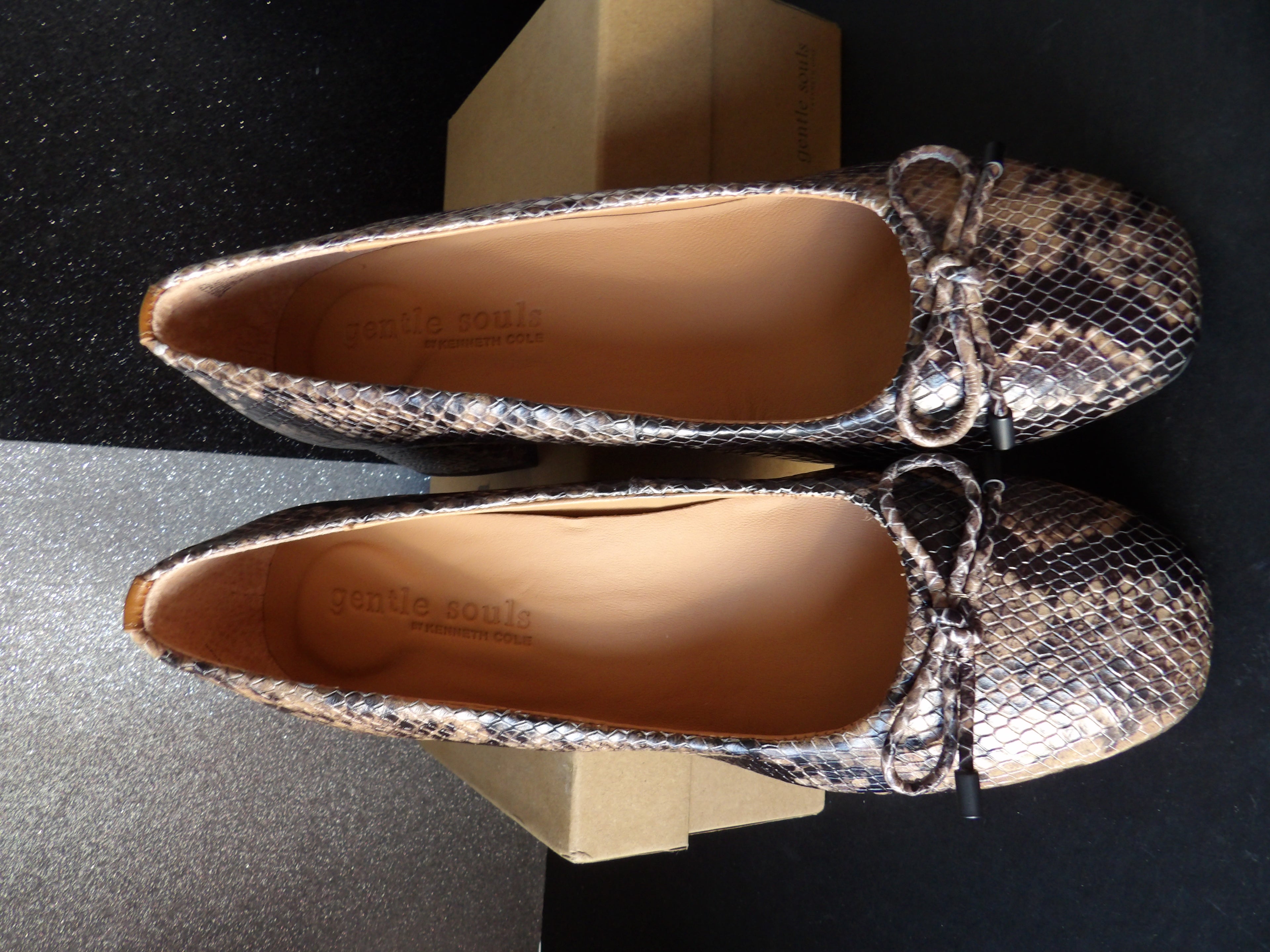 Gentle Souls Lancine Block Heel Pumps - Brown Snake Leather (Size US Women's 9.5)