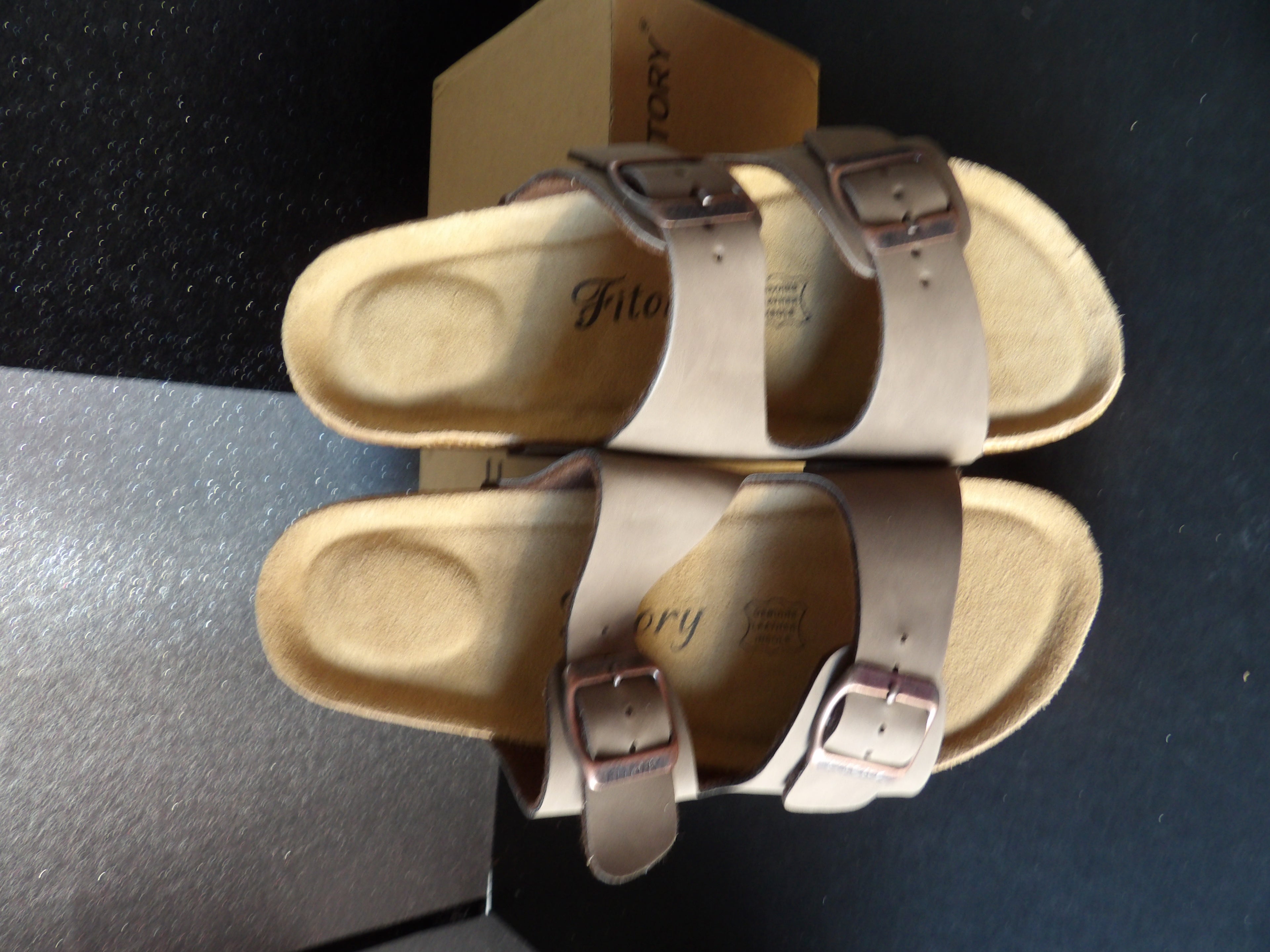 Filtory Jelercy Double Buckle Slide Sandals - Brown (Size US Women's 7)