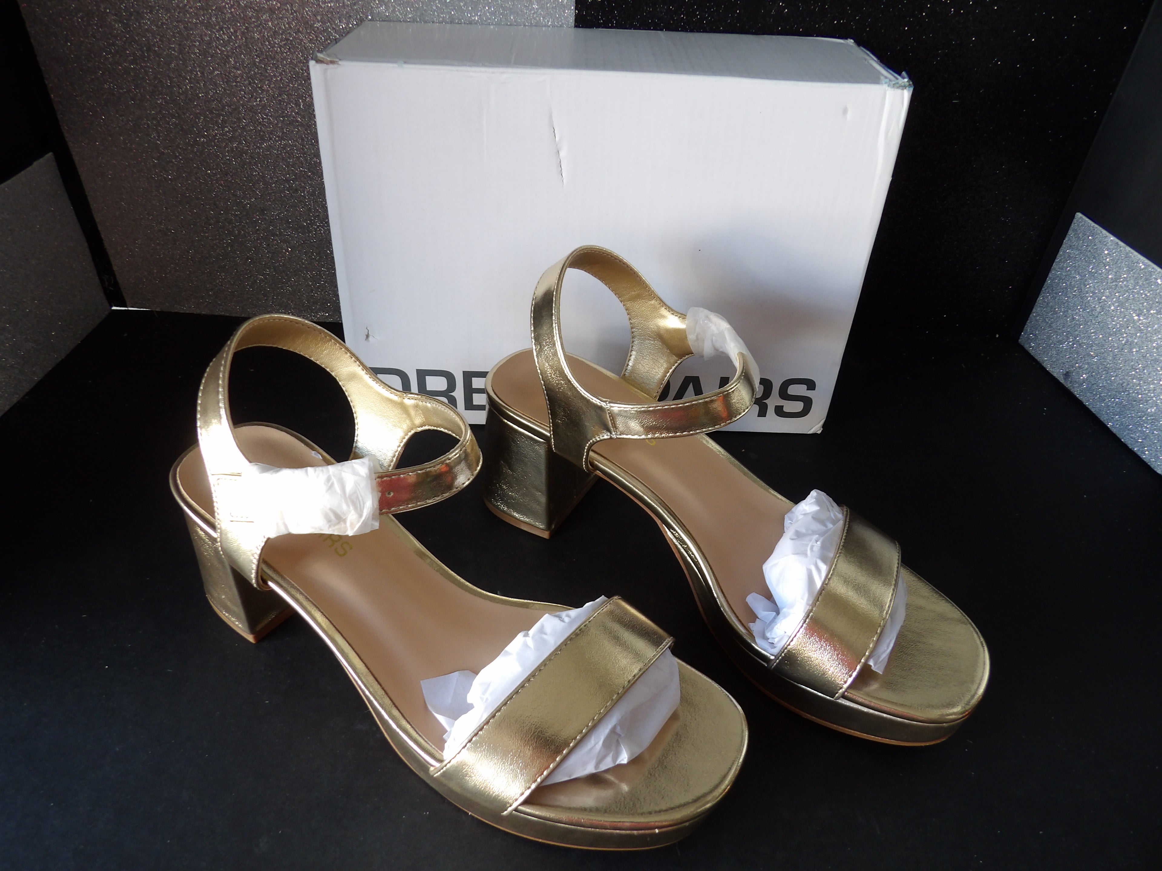 Strappy Heels- Light Gold (US Women's 7.5)
