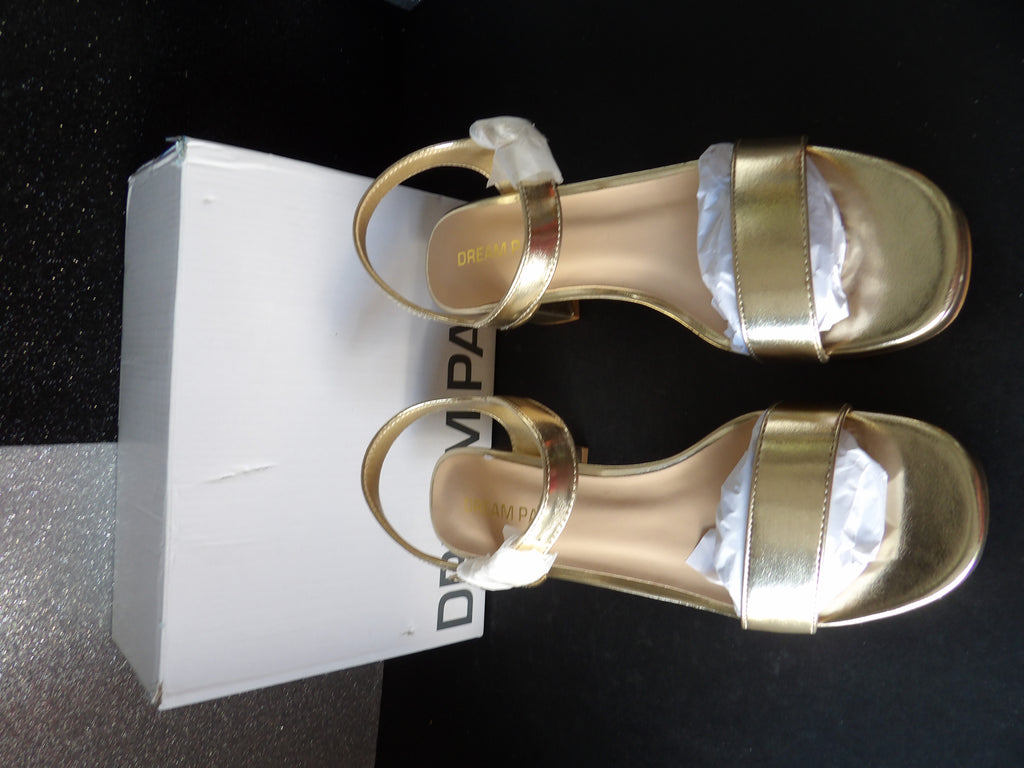 Strappy Heels- Light Gold (US Women's 7.5)