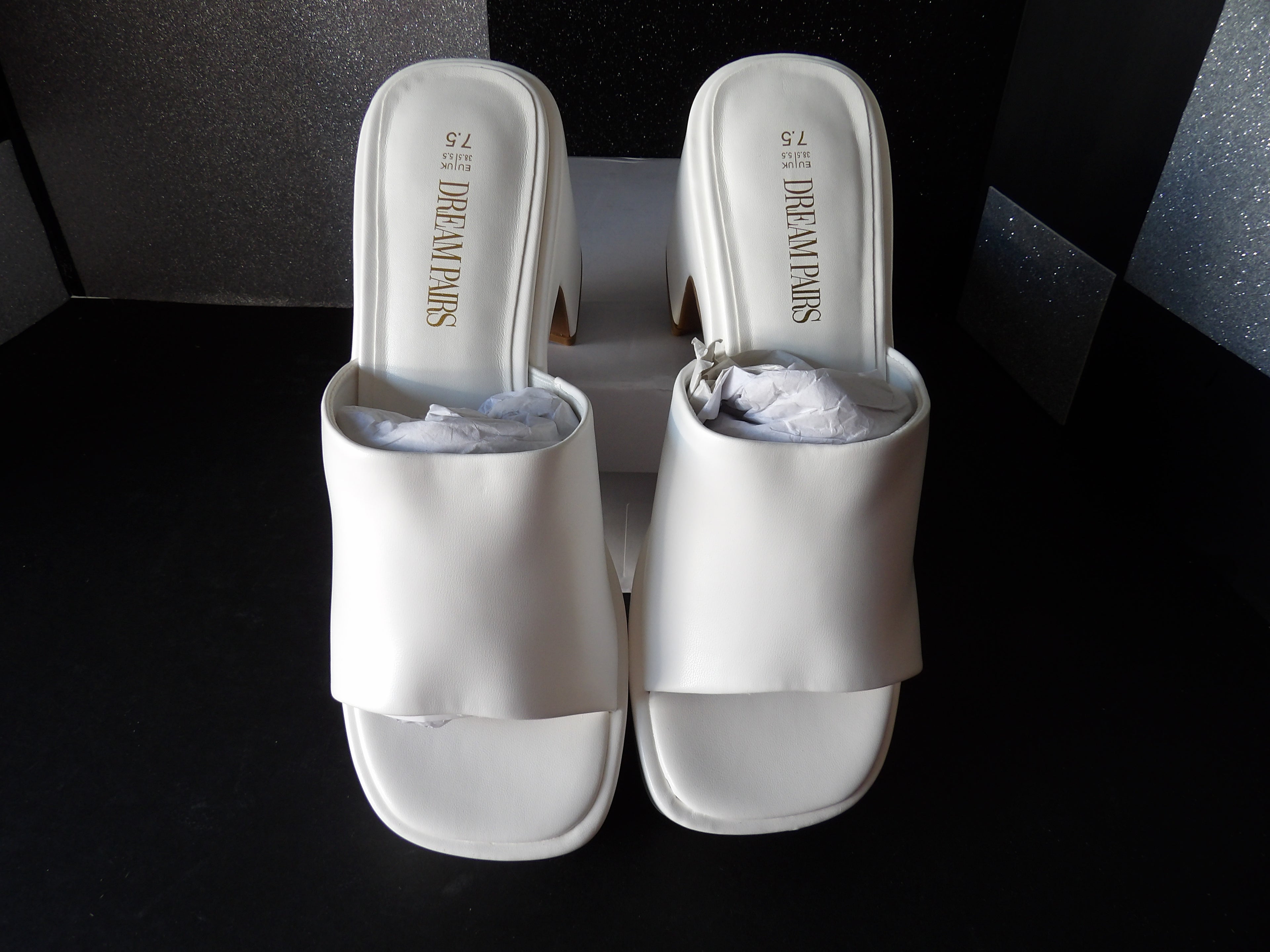 Dream Pairs Chunky Heels- White (US Women's 7.5)