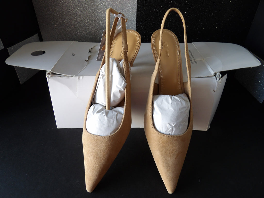 H&M Real Suede Heels- Tan (US Women's 8)