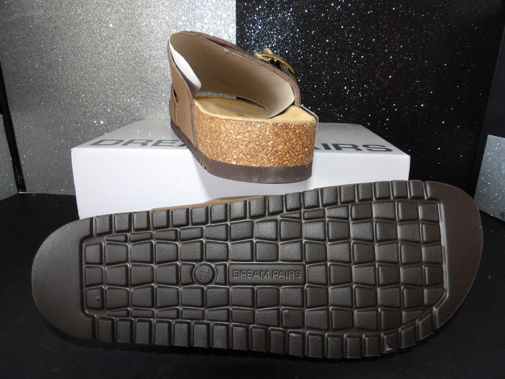 Dream Pairs Sandals- Brown (US Women's 7.5)