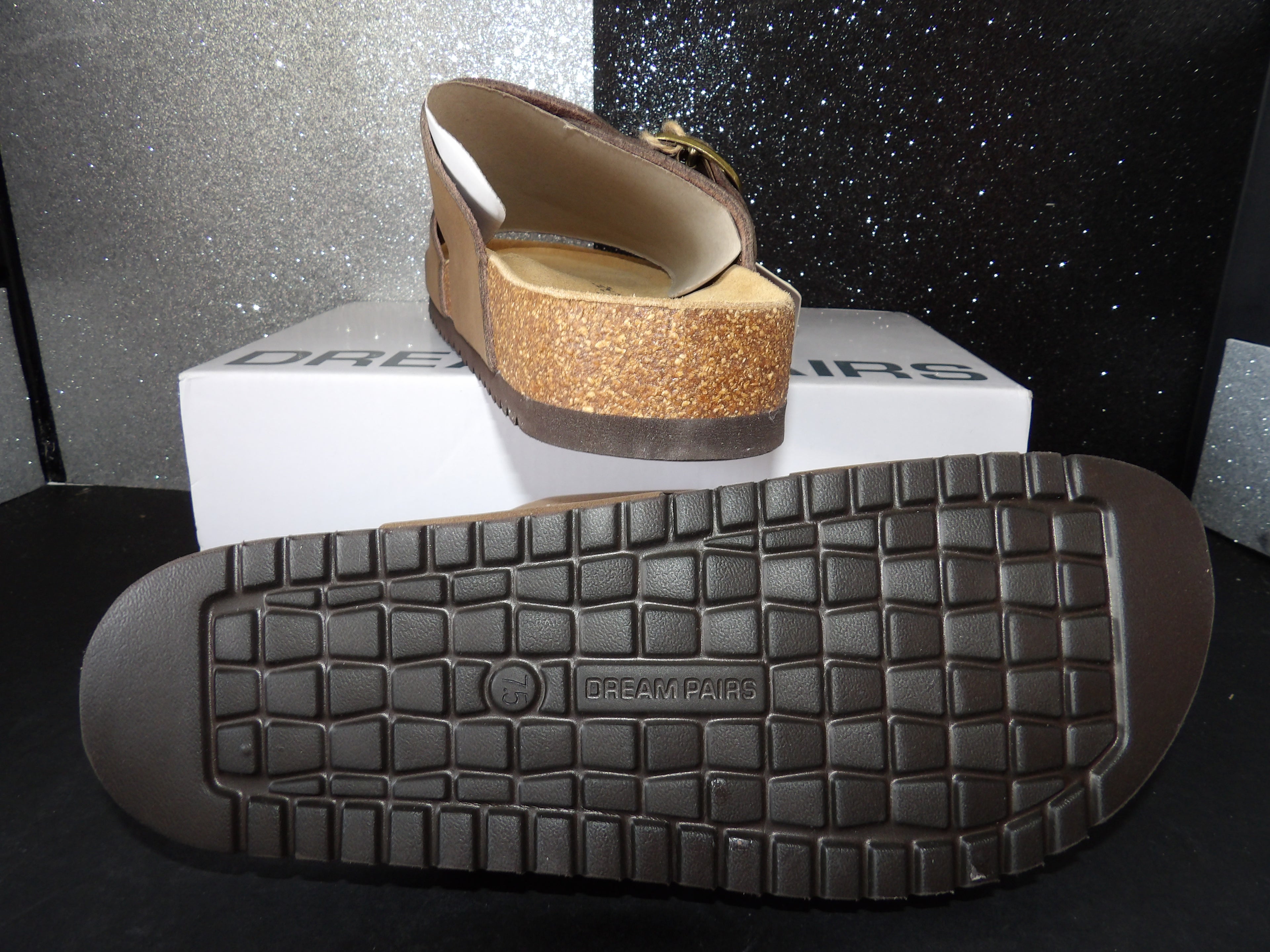 Dream Pairs Sandals- Brown (US Women's 7.5)