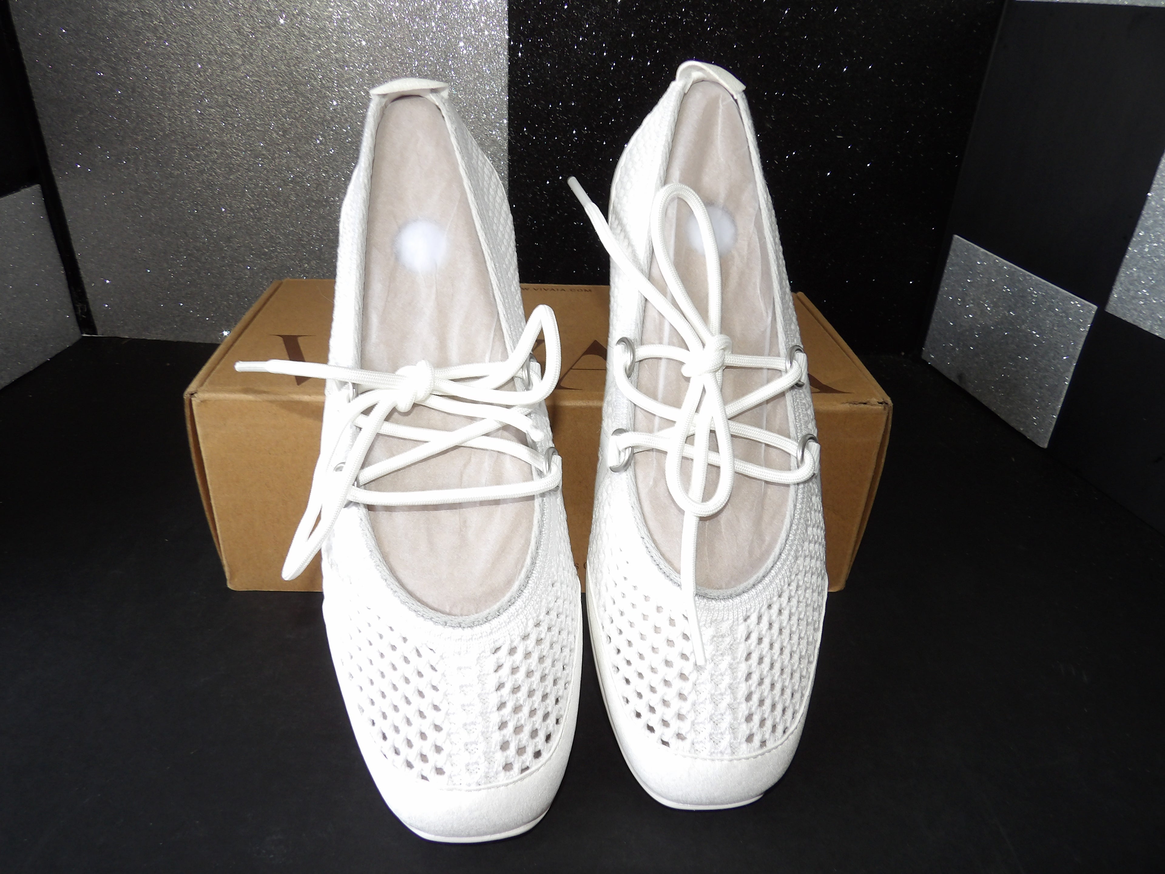 VIVAIA Cecily Knit Ballet Flats - White (Women's US 6)