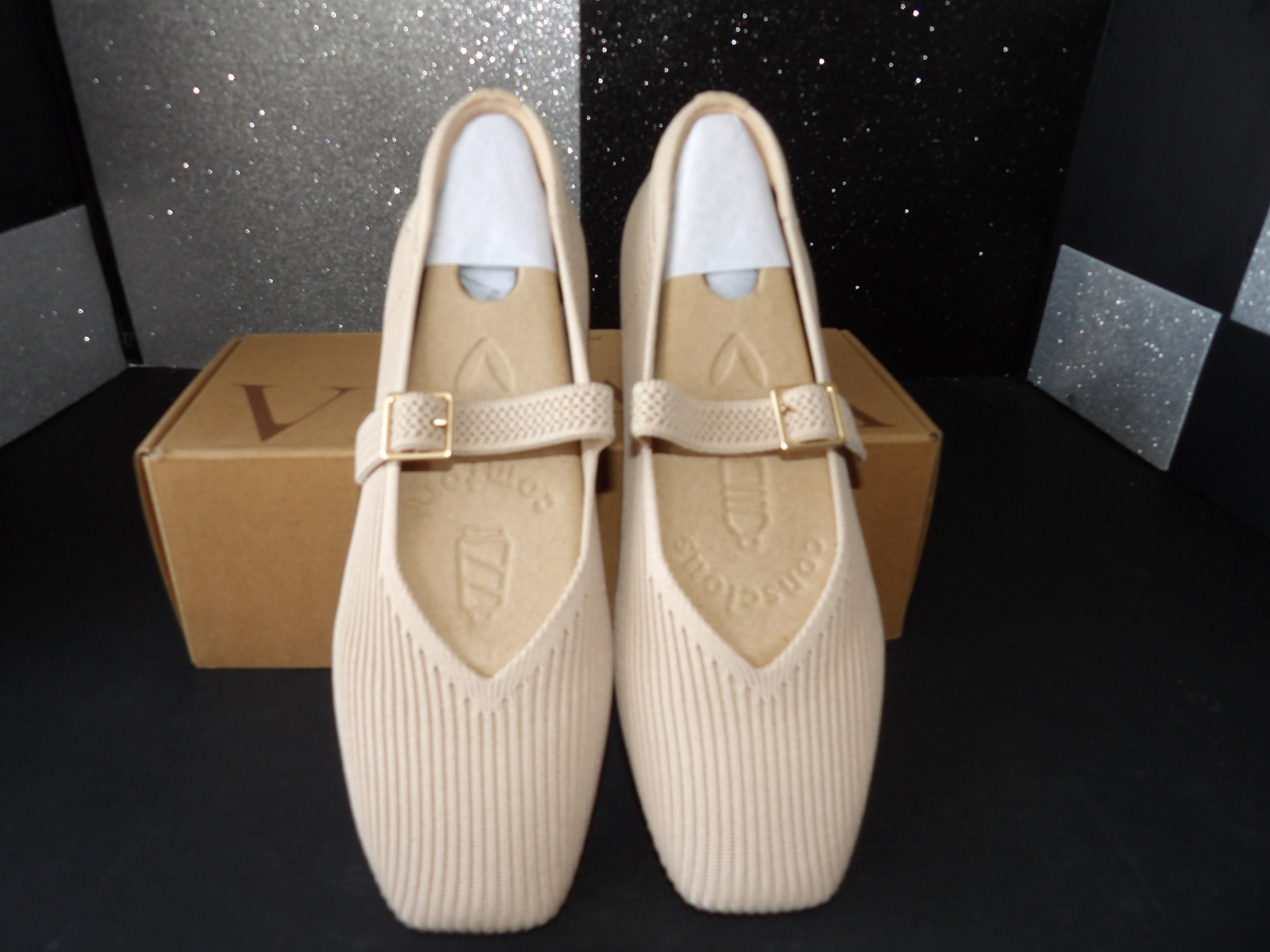 VIVAIA Margot Mary Jane Knit Flats - Cream (Women's US 6.5)
