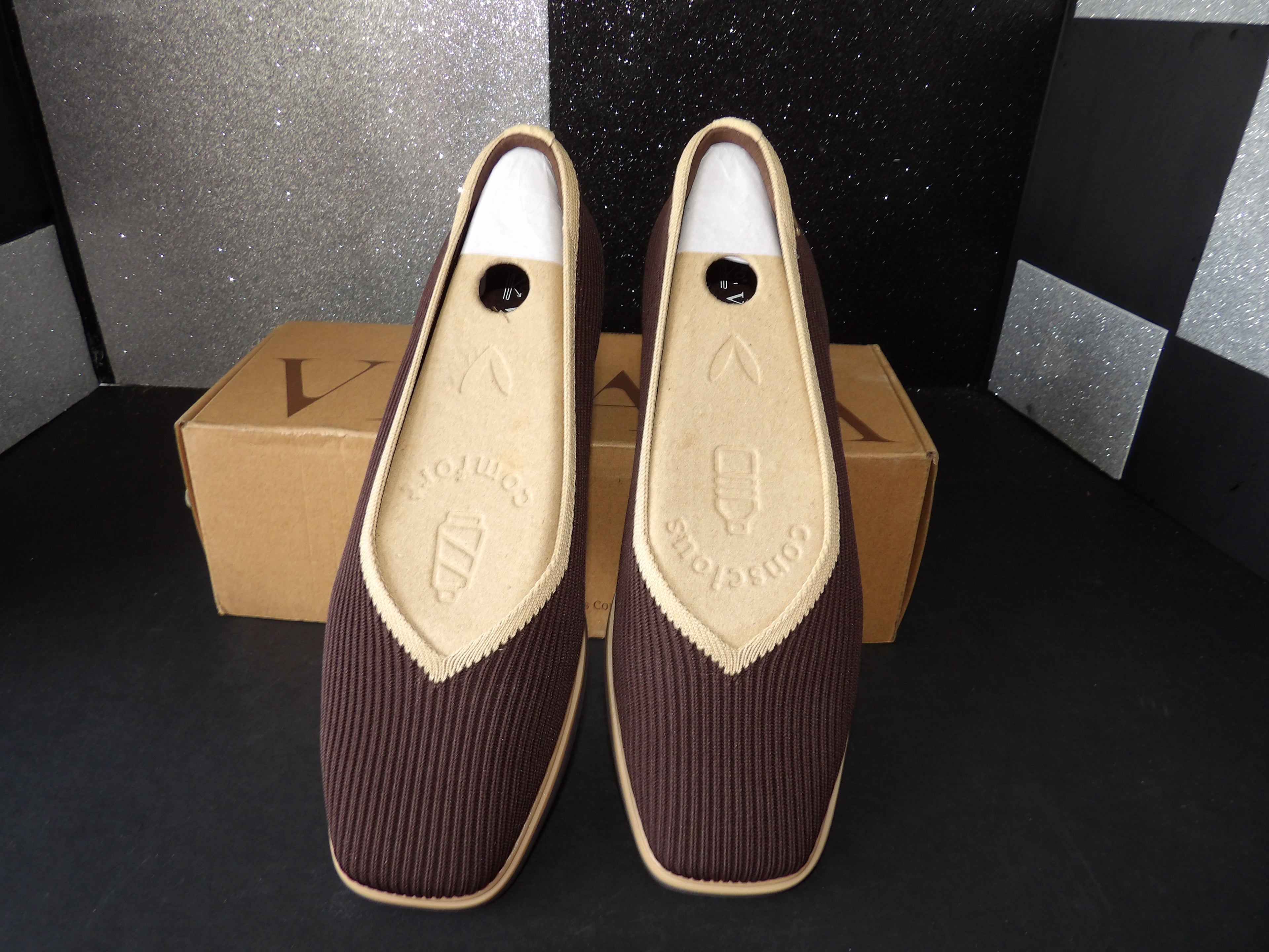 VIVAIA Mabel Knit Loafers - Chocolate Brown (Women's US 6.5)