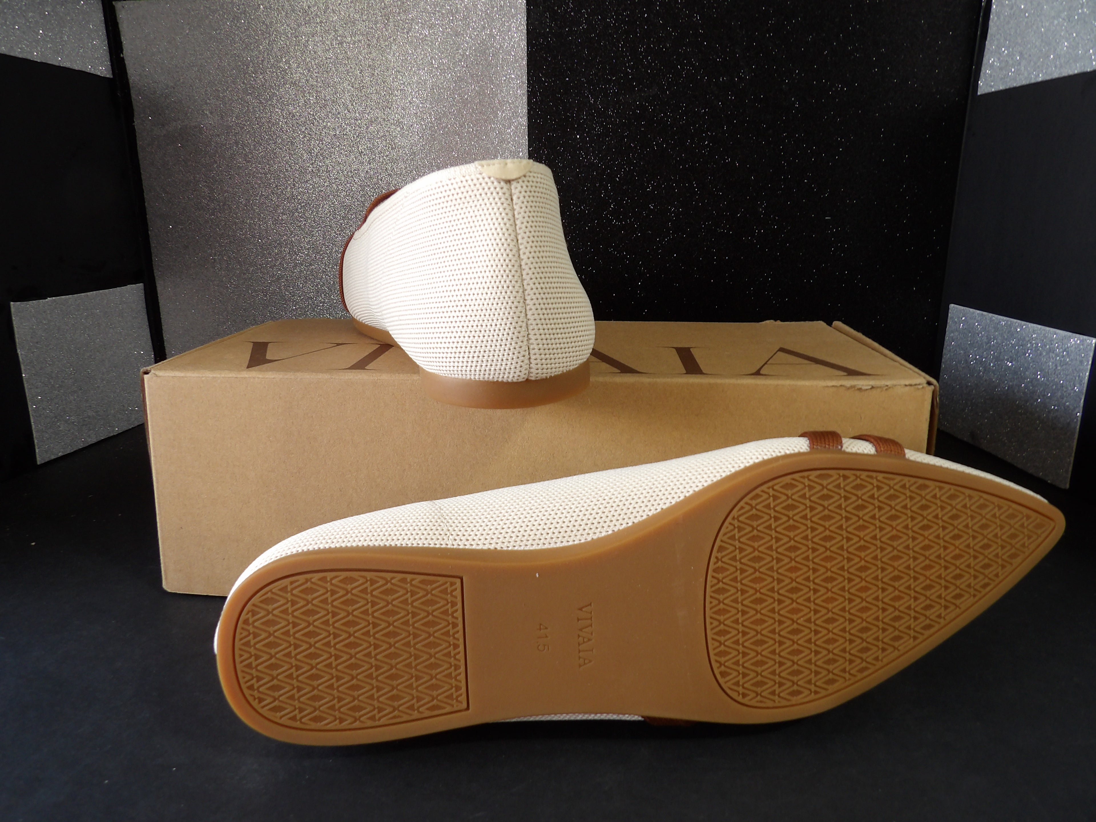 VIVAIA Marvis Knit Loafers – Ivory/Camel (Women's US Size 10)