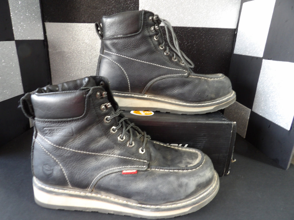Sureway Steel Toe Work Boots – Black (Men's US Size 12)