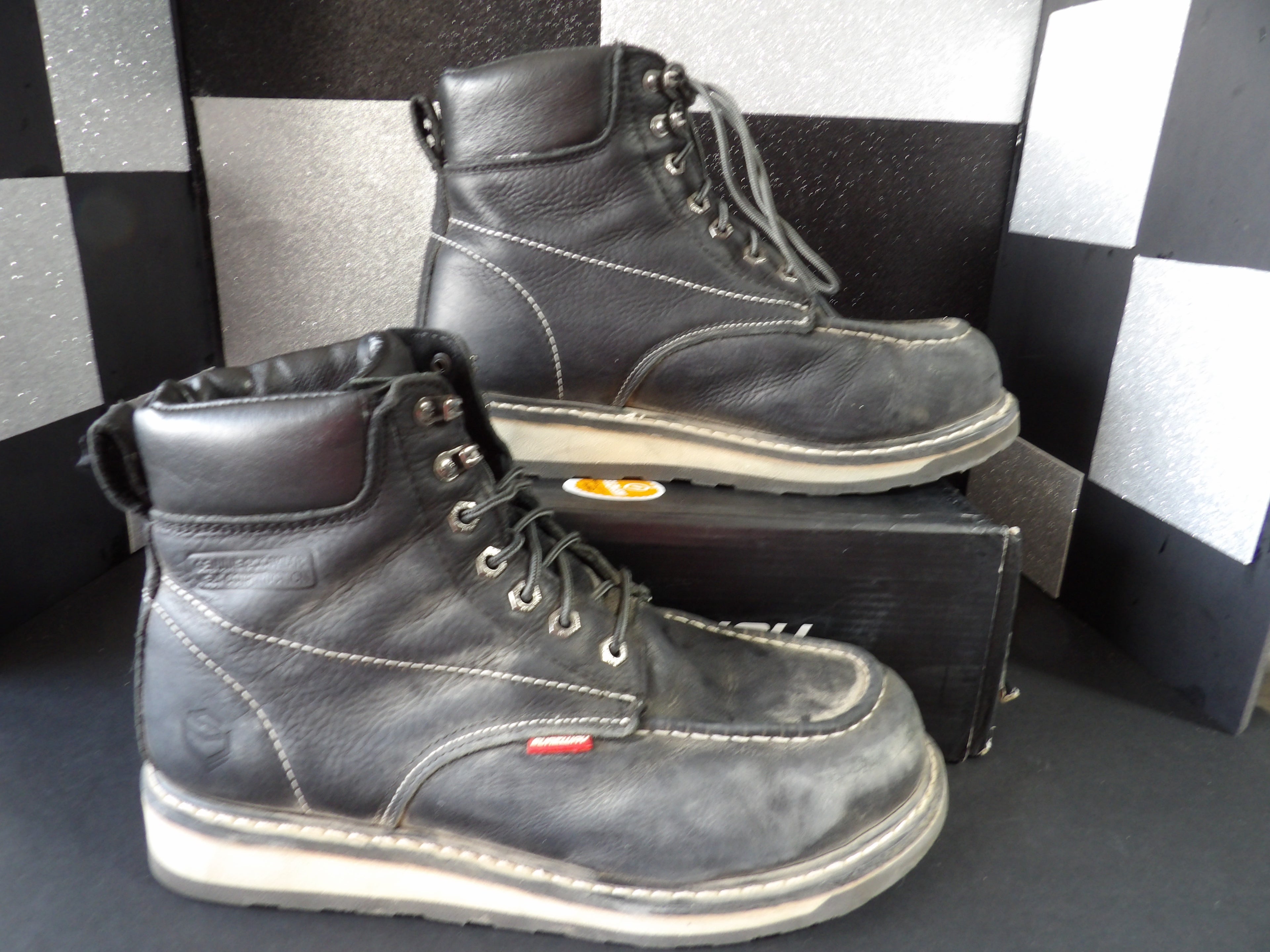 Sureway Steel Toe Work Boots – Black (Men's US Size 12)