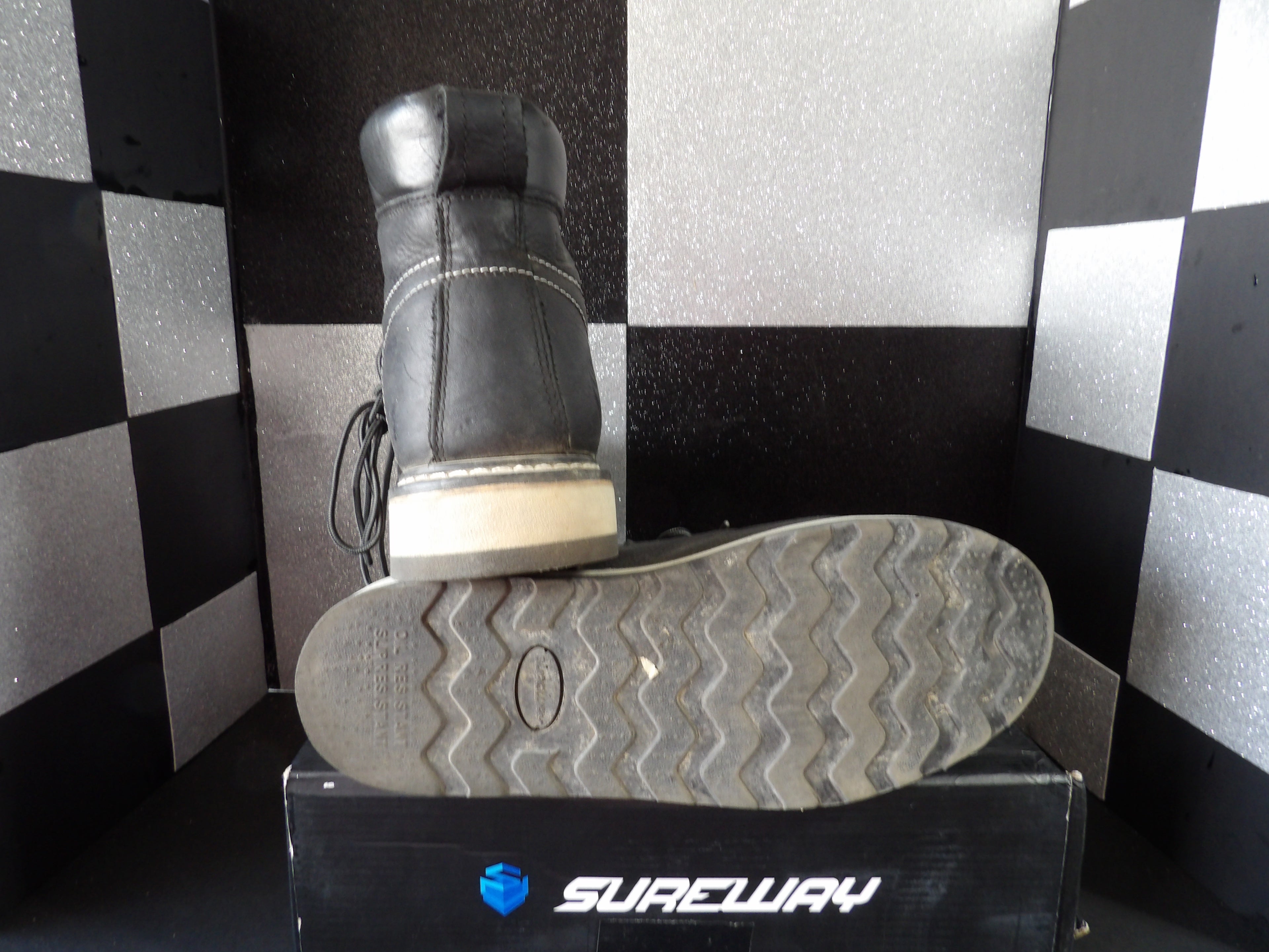 Sureway Steel Toe Work Boots – Black (Men's US Size 12)