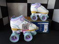 Pacer Charger Youth Quad Roller Skates – White/Pastel Purple (Youth Size 12)
