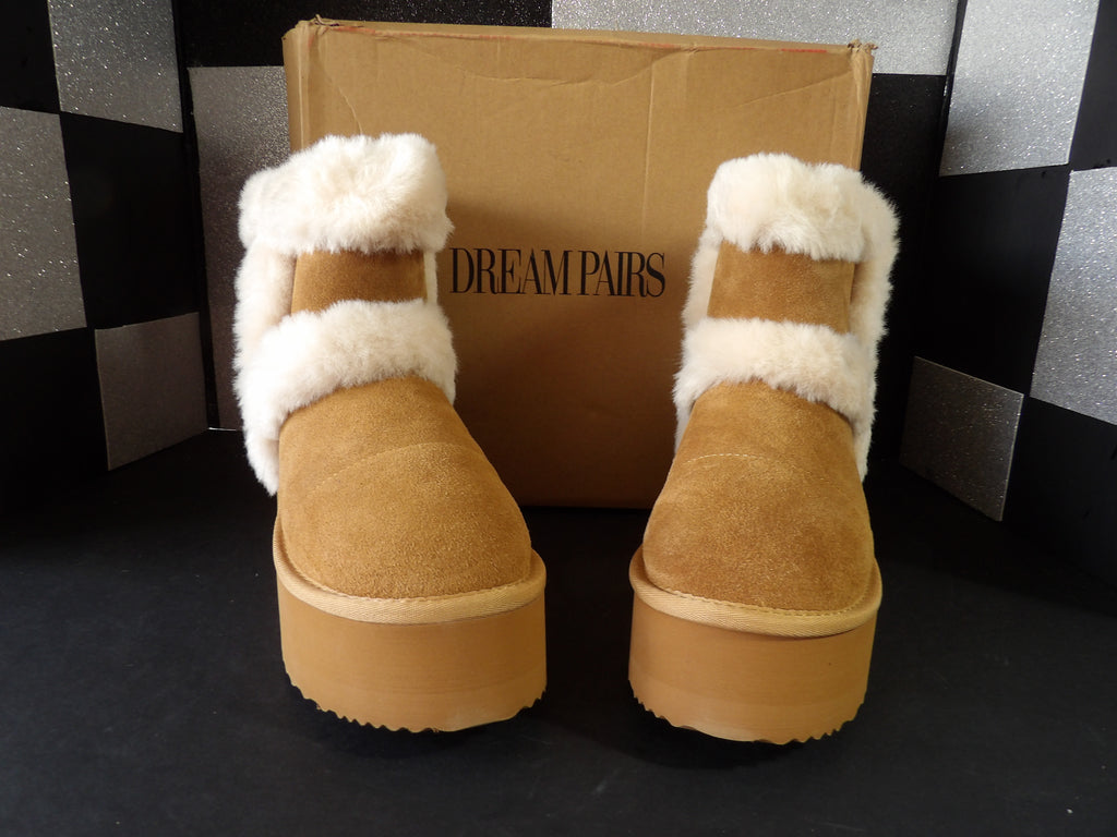 Dream Pairs Platform Winter Boots – Chestnut (Women's US Size 8)