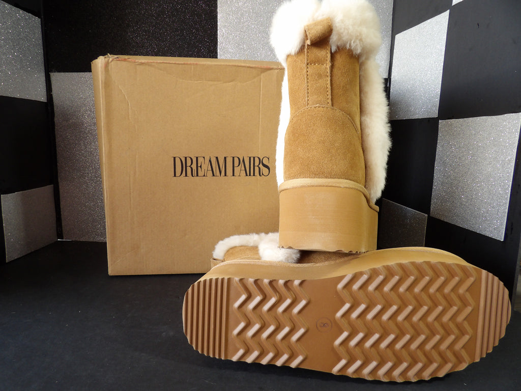 Dream Pairs Platform Winter Boots – Chestnut (Women's US Size 8)